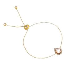Pulseira Gota em Quartzo Rosa - Ref: PBIJU000153