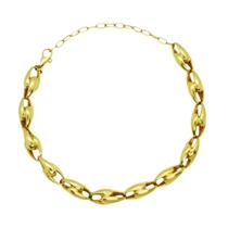 Pulseira Gotas Vazadas 22,5cm em Ouro 18K