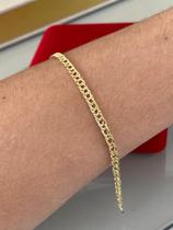 Pulseira Grão De Arroz 3mm - 20cm - Ouro 18k