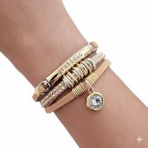 Pulseira Gratidão com Fecho de Imã e Detalhes em Strass Pulseira Gratidão com Fecho de Imã e Detalhes em Strass