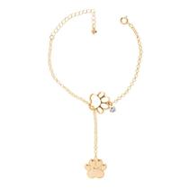 Pulseira Gravatinha Pata De Cachorro Folheado A Ouro 18k