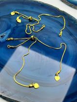 Pulseira Gravatinha Veneziana Bipartida com Fecho de Silicone Banho Ouro 2 Milésimos com Verniz Italiano - 1 Unidade