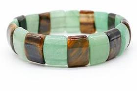 Pulseira Green Aventurine e Tiger Eye Stone Bead