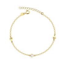 Pulseira Groumet Com Três Corações Folheada A Ouro