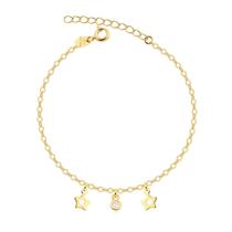 Pulseira Groumet Duas Estrelas Ponto De Luz Folheada A Ouro Pulseira Groumet Duas Estrelas Ponto De Luz Folheada A Ouro