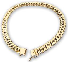 Pulseira Groumet Elo Duplo Feminina 18cm 6.8 grama em Ouro 18k