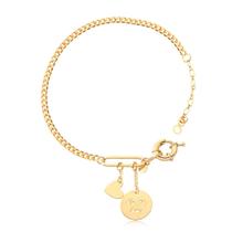 Pulseira Groumet Eu Te Amo Coração Folheada A Ouro Pulseira Groumet Eu Te Amo Coração Folheada A Ouro