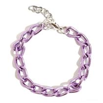 Pulseira Groumett Longa Metalizada Lilás - Semijoia Hipoalergênica
