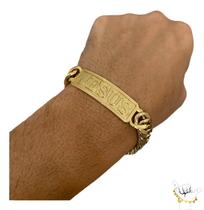 Pulseira Grumet 13Mm Jesus - Banhada A Ouro 18K