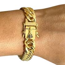 Pulseira Grumet 13mm Nossa Senhora Banhado a Ouro 18K