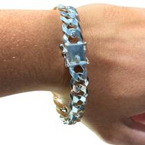 Pulseira Grumet 1x1 13mm 21cm Fecho Gaveta - Prata 925 Pulseira Grumet 1x1 13mm 21cm Fecho Gaveta - Prata 925