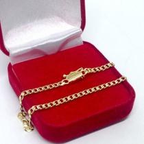 Pulseira Grumet 20cm C/ Fecho De Gaveta 3mm Banhada A Ouro 18k 20cm