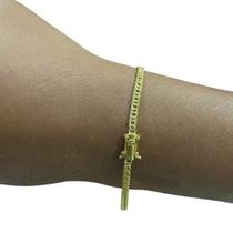 Pulseira Grumet 3mm Fecho 750 Banhado a Ouro 18K Luxo Pulseira Grumet 3mm Fecho 750 Banhado a Ouro 18K Luxo