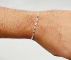 Pulseira Grumet 3mm Italiana 20cm Masculina De Prata 925 Maciça