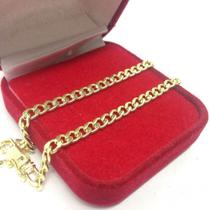 Pulseira Grumet 4mm Banhada A Ouro 18k Fecho Gaveta 20cm E 4mm