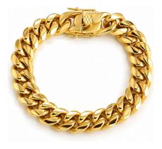 Pulseira Grumet Aço Inox Grossa Fecho Gaveta Folheada A Ouro Pulseira Grumet Aço Inox Grossa Fecho Gaveta Folheada A Ouro