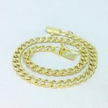 Pulseira Grumet C/ Fecho De Gaveta Banhada A Ouro 18k 20cm 4mm