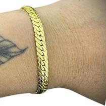 Pulseira Grumet Cubano 7Mm Banhado A Ouro 18K