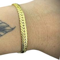 Pulseira Grumet Cubano 7mm Banhado a Ouro 18K Pulseira Grumet Cubano 7mm Banhado a Ouro 18K
