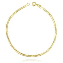 Pulseira Grumet Dupla Masculina Fininha Banhada a Ouro 24k