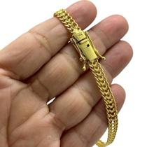 Pulseira Grumet Duplo 7Mm Banhado A Ouro 18K Luxo