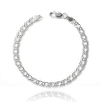 Pulseira Grumet Elo Duplo Prata Italiana Original 925 Grossa