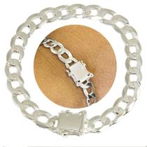 Pulseira Grumet Grossa Fecho Gaveta Prata Legitima 925