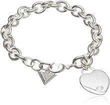 Pulseira GUESS Basic - Prata com Logo G e Pingente de Coração