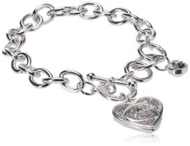 Pulseira GUESS Toggle Chain com logotipo Heart Link Charm