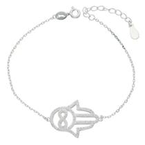 Pulseira Hand of Fatima Infinity Silver 925 para mulheres