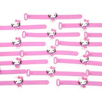 Pulseira Hello Kitty 10un Ajustavel Ajuste Borracha Lembrancinha
