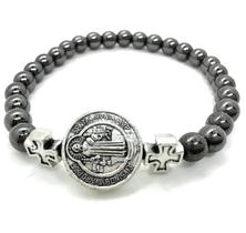 Pulseira Hematita Ajustável São Bento Hematita Cinza