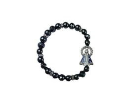 Pulseira hematita e cristal preto nossa senhora de aparecida Pulseira hematita e cristal preto nossa senhora de aparecida