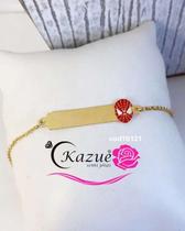 Pulseira homem aranha nome placa s/gravar resina
