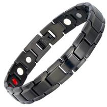 Pulseira Hottime Aço Preto Magnética Elegância e Sofisticação