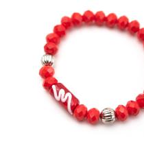 Pulseira Iansã Firma Cristal Vermelho e Silicone