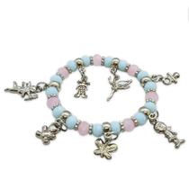 Pulseira Ibeji Erê Orixás Rosa e Azul Bebê Ajustável - flash