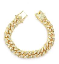 Pulseira Ice Cuban Cravejado Zircônia AAA+ Brilho Dourado