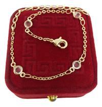 Pulseira Idêntica A Ouro Elo Cadeado 2mm Banhada a Ouro