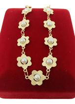 Pulseira Idêntica A Ouro Elo Flores Banhado a Ouro Pulseira Idêntica A Ouro Elo Flores Banhado a Ouro