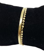 Pulseira Idêntico A Ouro Elo Duplo Banhada a Ouro Pulseira Idêntico A Ouro Elo Duplo Banhada a Ouro