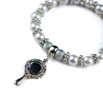 Pulseira Iemanjá Abebe Perola Branca Pingente Silicone