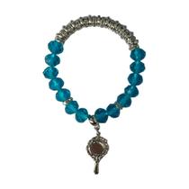 Pulseira Iemanjá Azul 10 mm Cristal e Silicone Pulseira Iemanjá Azul 10 mm Cristal e Silicone