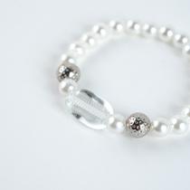 Pulseira Iemanjá Perolas com Búzios Cristal e Silicone