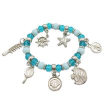 Pulseira Iemanjá Rainha do Mar Degrade Azul Orixá Ajustável Pulseira Iemanjá Rainha do Mar Degrade Azul Orixá Ajustável