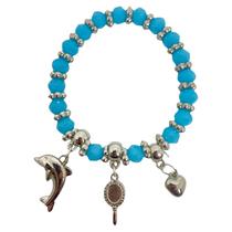 Pulseira Iemanjá ul Claro 3 Penduricalhos Pingentes Pulseira Iemanjá ul Claro 3 Penduricalhos Pingentes