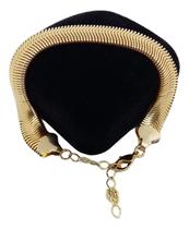 Pulseira Igual Ouro Elo Lacraia 10mm Banhada a Ouro Pulseira Igual Ouro Elo Lacraia 10mm Banhada a Ouro
