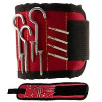 Pulseira Ima Magnetico Prende Prego Broca Parafuso Pino Ferramenta Tesoura Alicate Bracelete Reparo Obra Construçao Mecanico Eletricista Organizaçao S