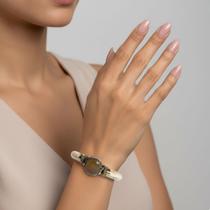 Pulseira Indiana Osso e Pedra Calcedônia Amarela Natural Pulseira Indiana Osso e Pedra Calcedônia Amarela Natural