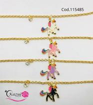 Pulseira inf.unicornio color strass Pulseira inf.unicornio color strass